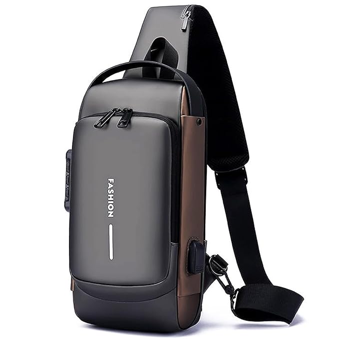 Premium Waterproof Sling Bag with USB Charging – Stylish & Versatile for Men & Women