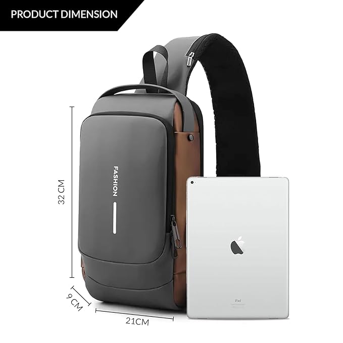 Premium Waterproof Sling Bag with USB Charging – Stylish & Versatile for Men & Women