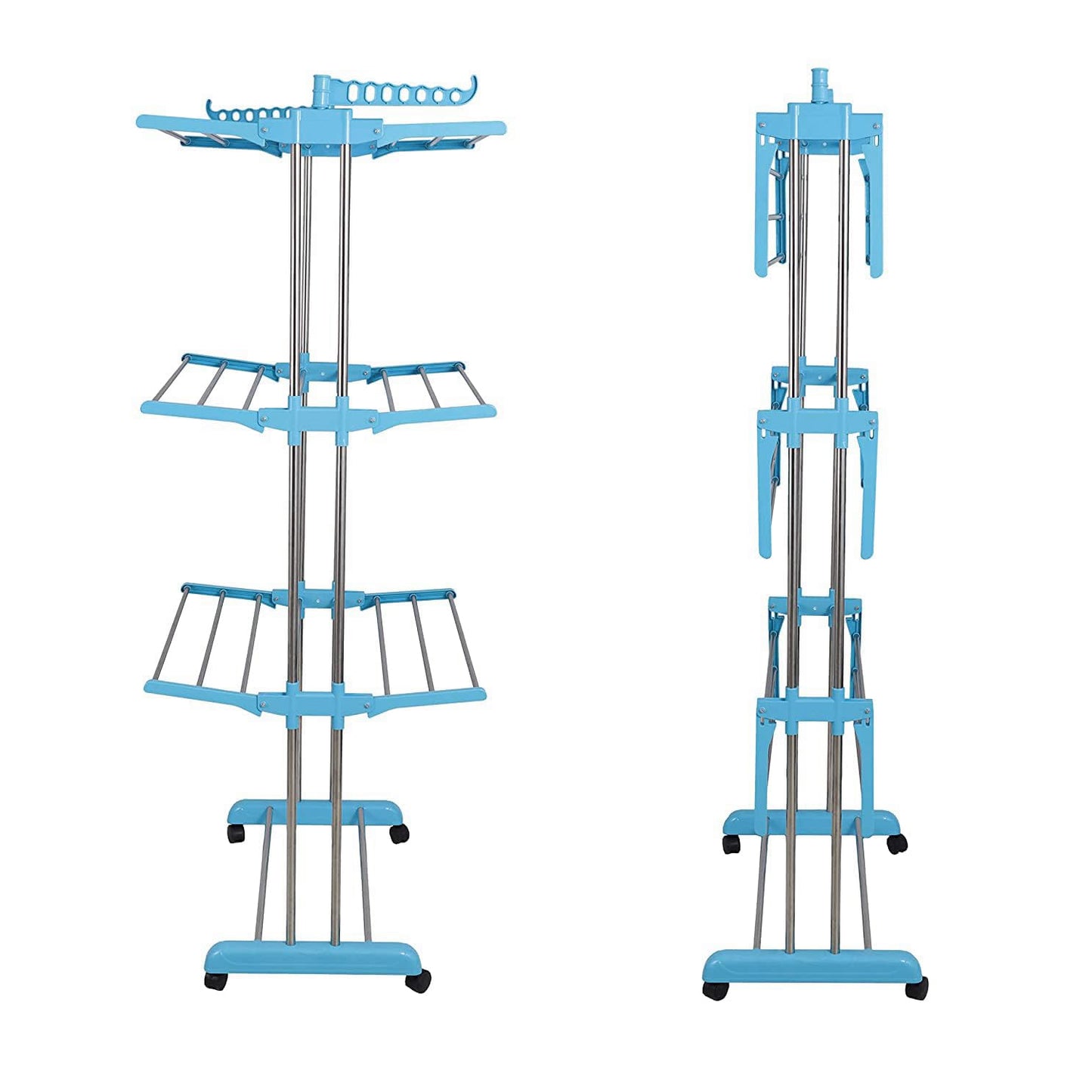 Premium Heavy Duty Stainless Steel 3 Layer Foldable Cloth Drying Stand (1 Set With Colour Box)