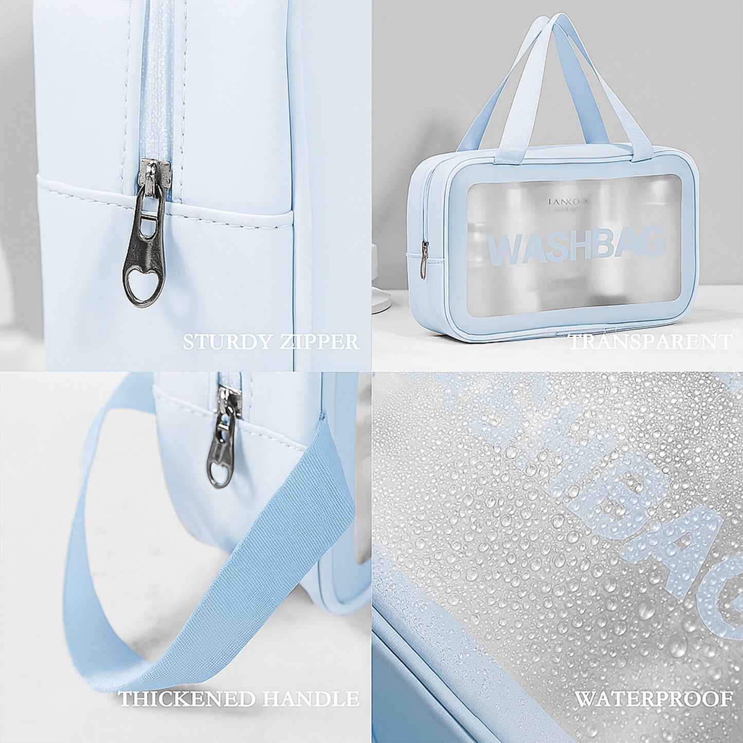 PackSmart 3-Piece Transparent Washbag Set
