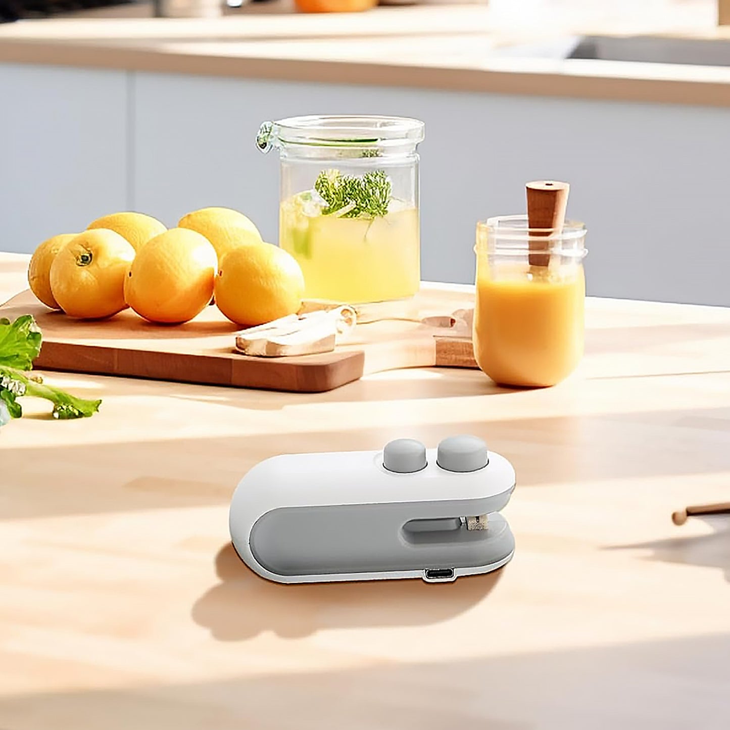 Mini Bag Sealer – 2 in 1 Heat Sealer & Cutter | USB Rechargeable Portable Food Sealing Machine for Snacks & Storage