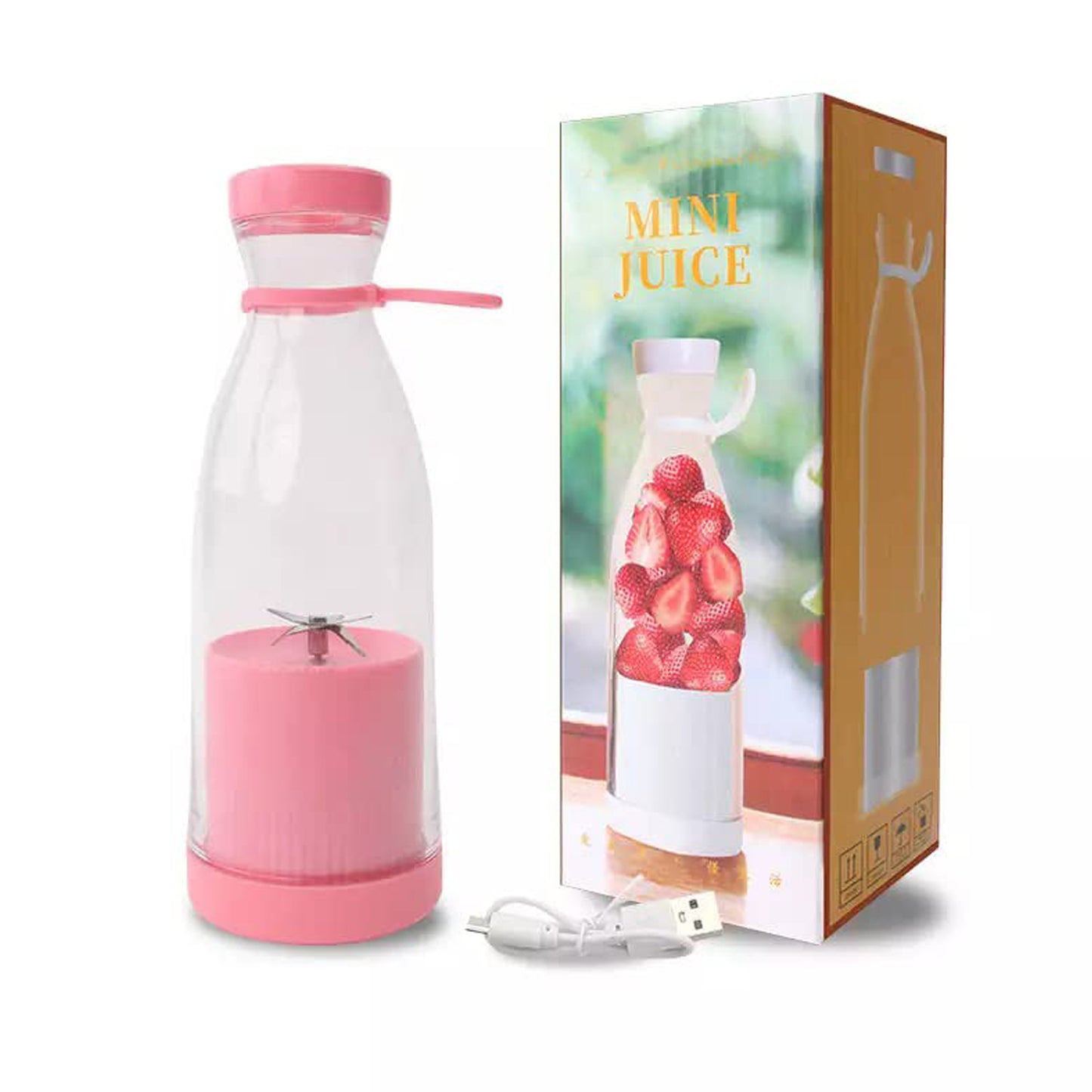 Portable Blender Juicer Bottle – 6 Blades, USB Rechargeable, 420ml Smoothie & Shake Maker