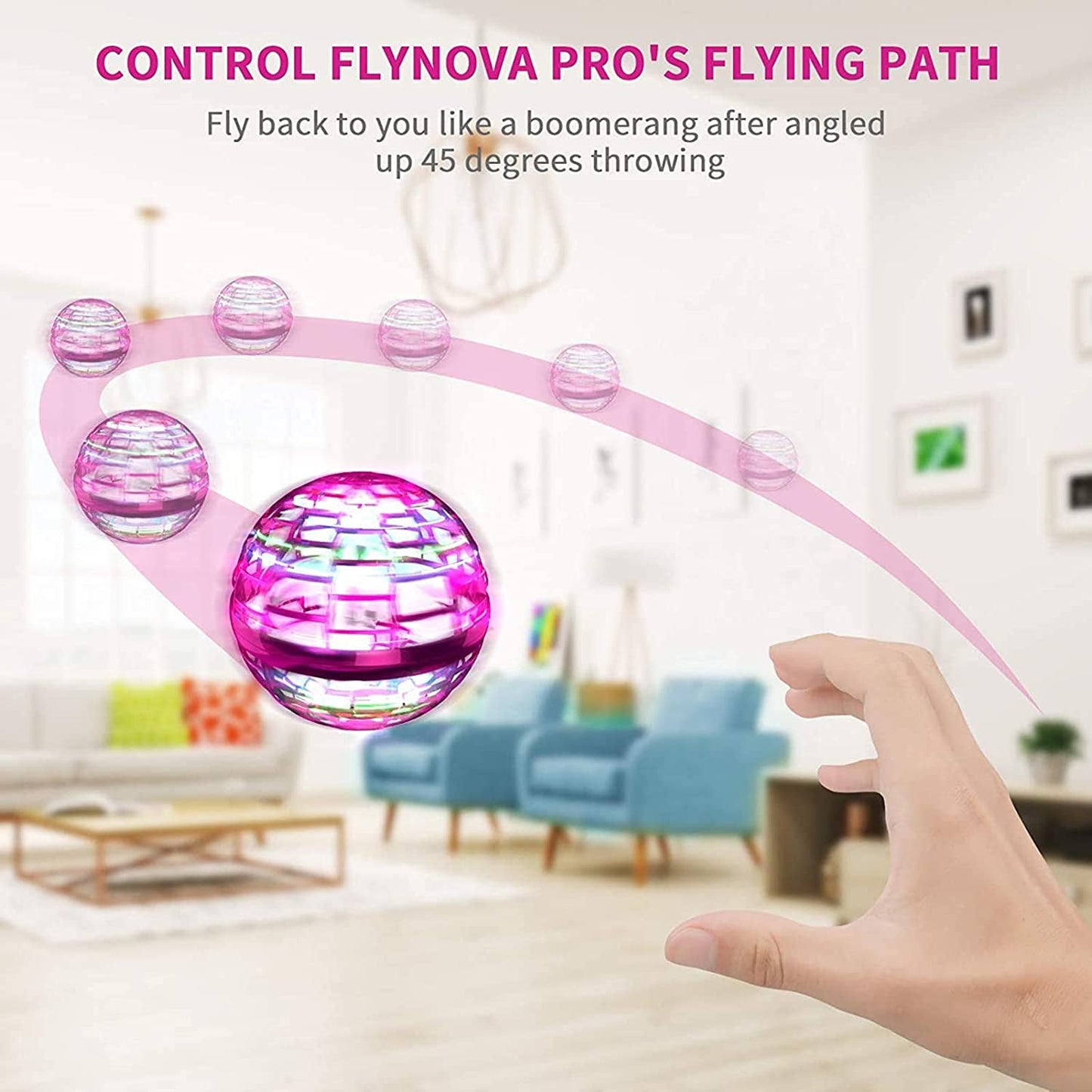 Flying Orb Ball Toy – USB Rechargeable RGB Spinner with 360° Boomerang Magic Controller