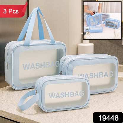 PackSmart 3-Piece Transparent Washbag Set