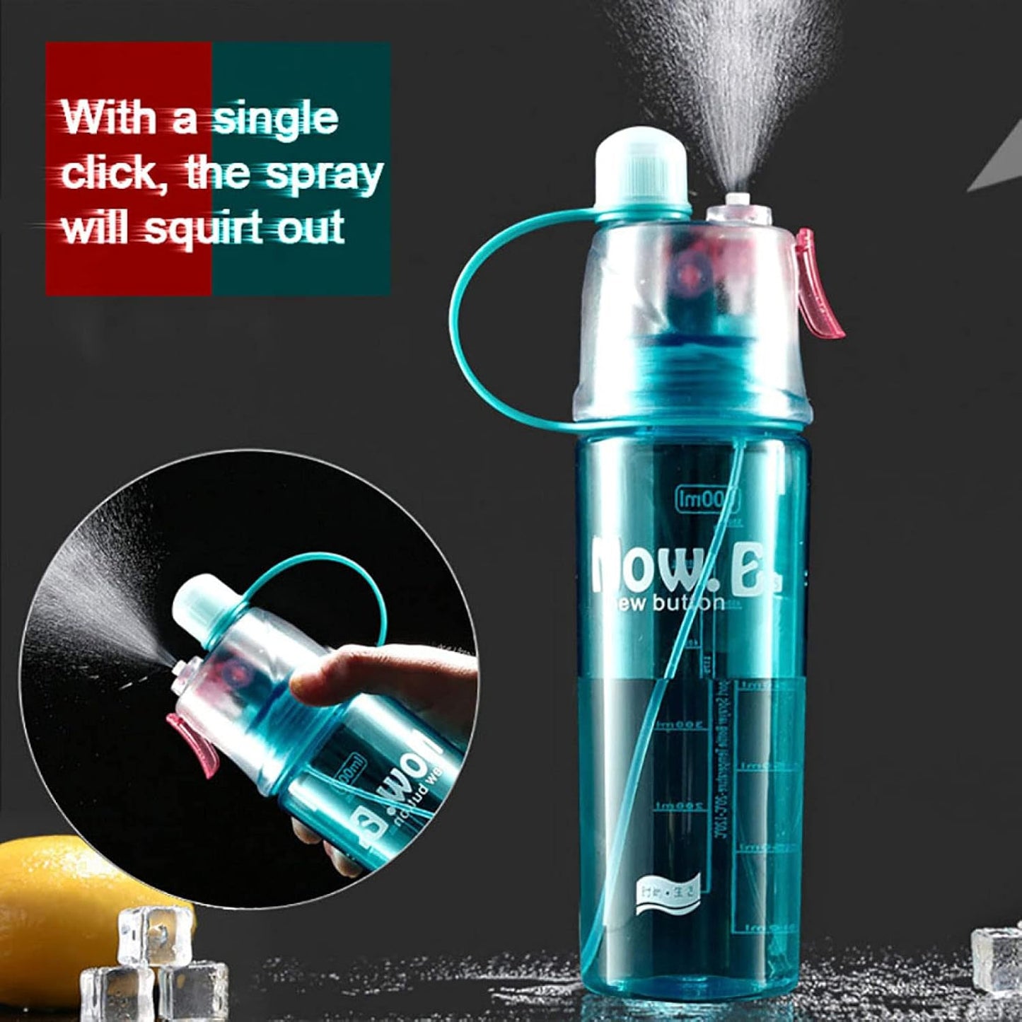 Plastic 2 In 1 Mist Spray Water Bottle ( 400 Ml 1 Pc)