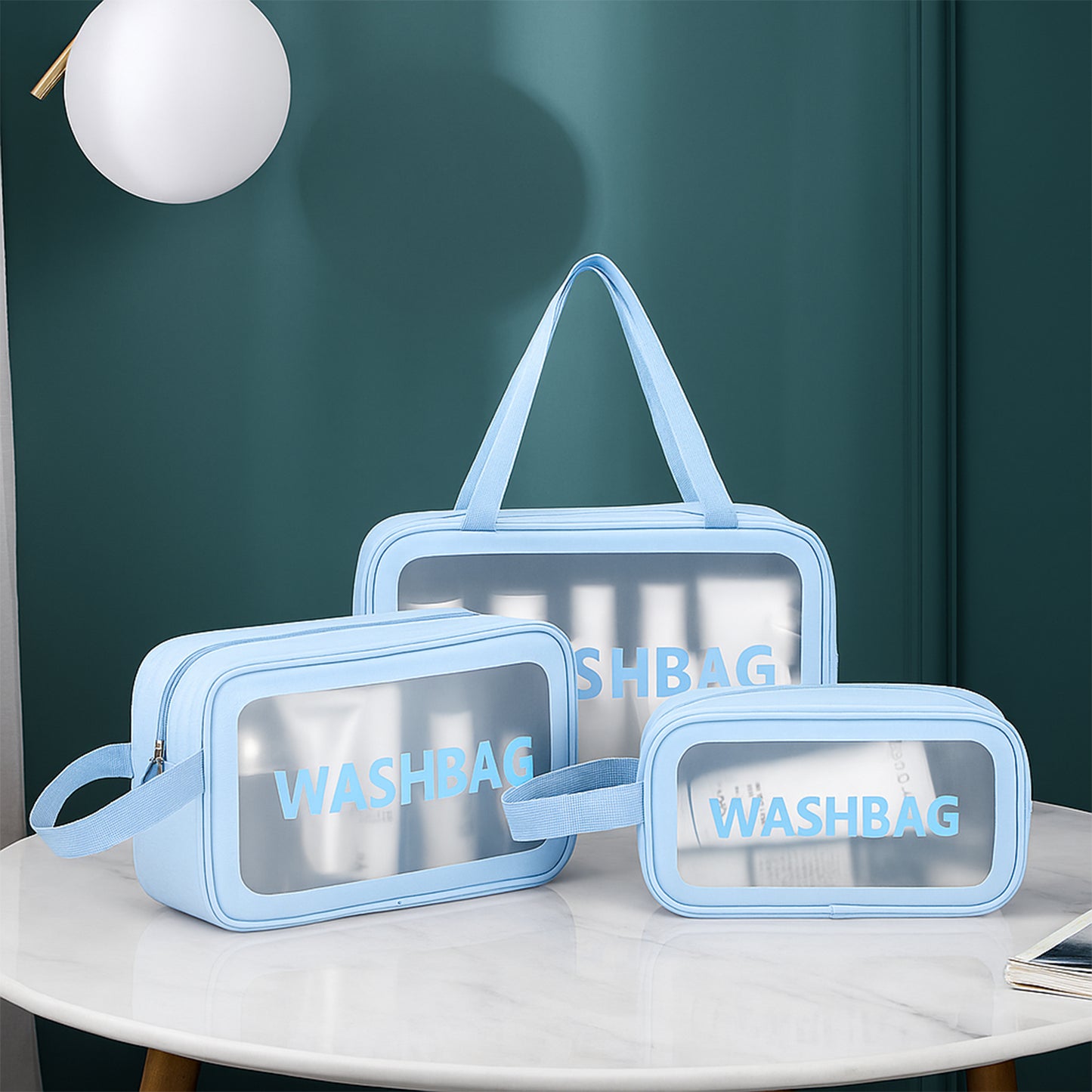 PackSmart 3-Piece Transparent Washbag Set