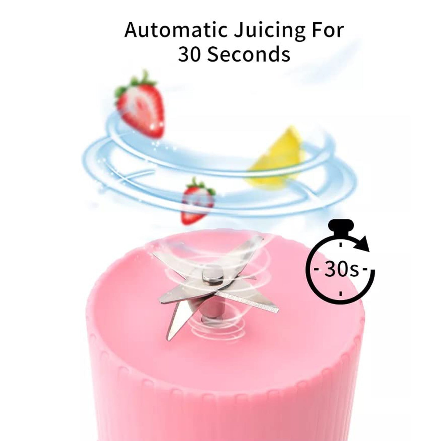 Portable Blender Juicer Bottle – 6 Blades, USB Rechargeable, 420ml Smoothie & Shake Maker
