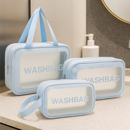 PackSmart 3-Piece Transparent Washbag Set